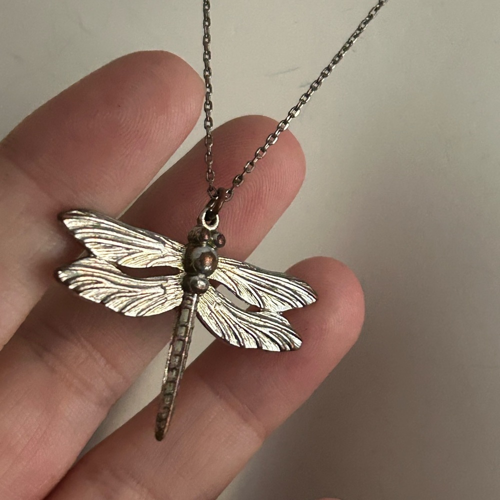 Dragonfly animal bug pendant necklace  adjustable 18-20 inches
